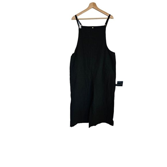 NEW Overalls Wide Leg Cropped Size XL Black Yesno - Picture 1 of 8